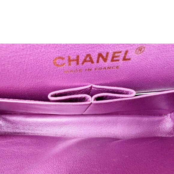 Chanel  Classic Double Flap Medium Quilted Iridescent Leather Shoulder Bag - Picture 13 of 14